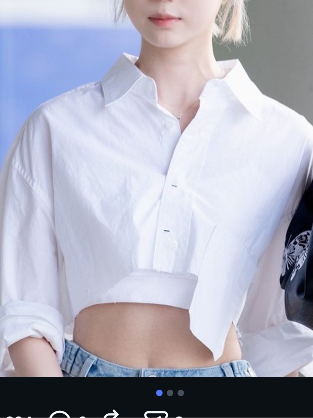 Gateless Button Down pocket cropped Long Sleeve top